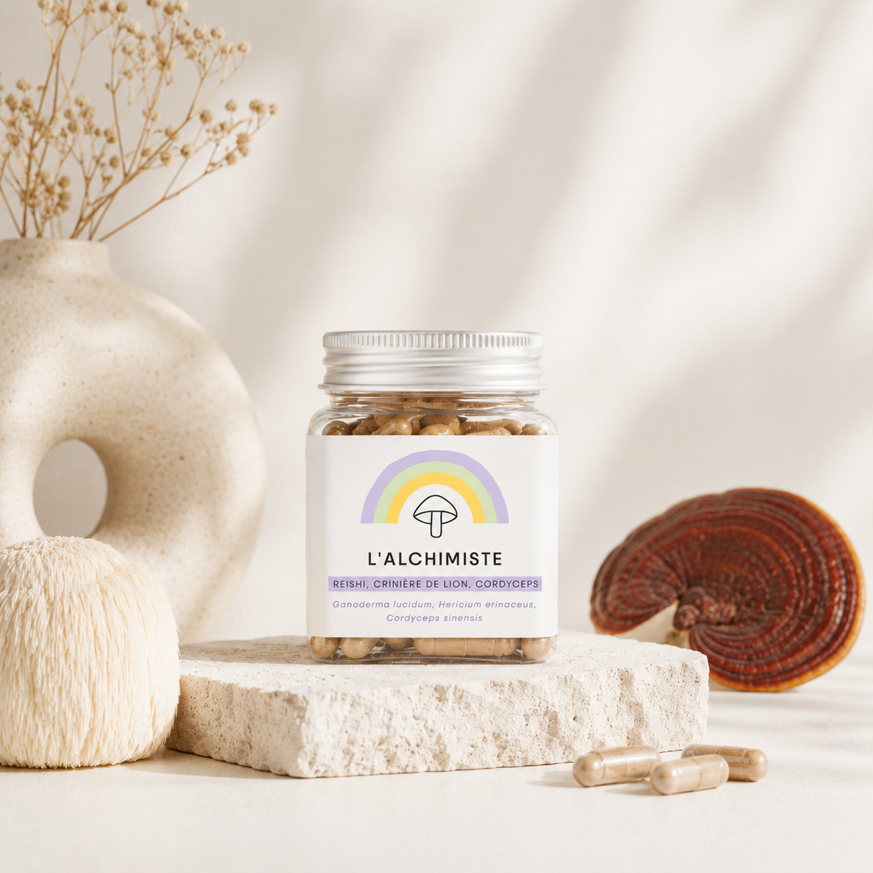 L'Alchimiste - Reishi, Crinière de Lion, Cordyceps Bio - 60 gélules